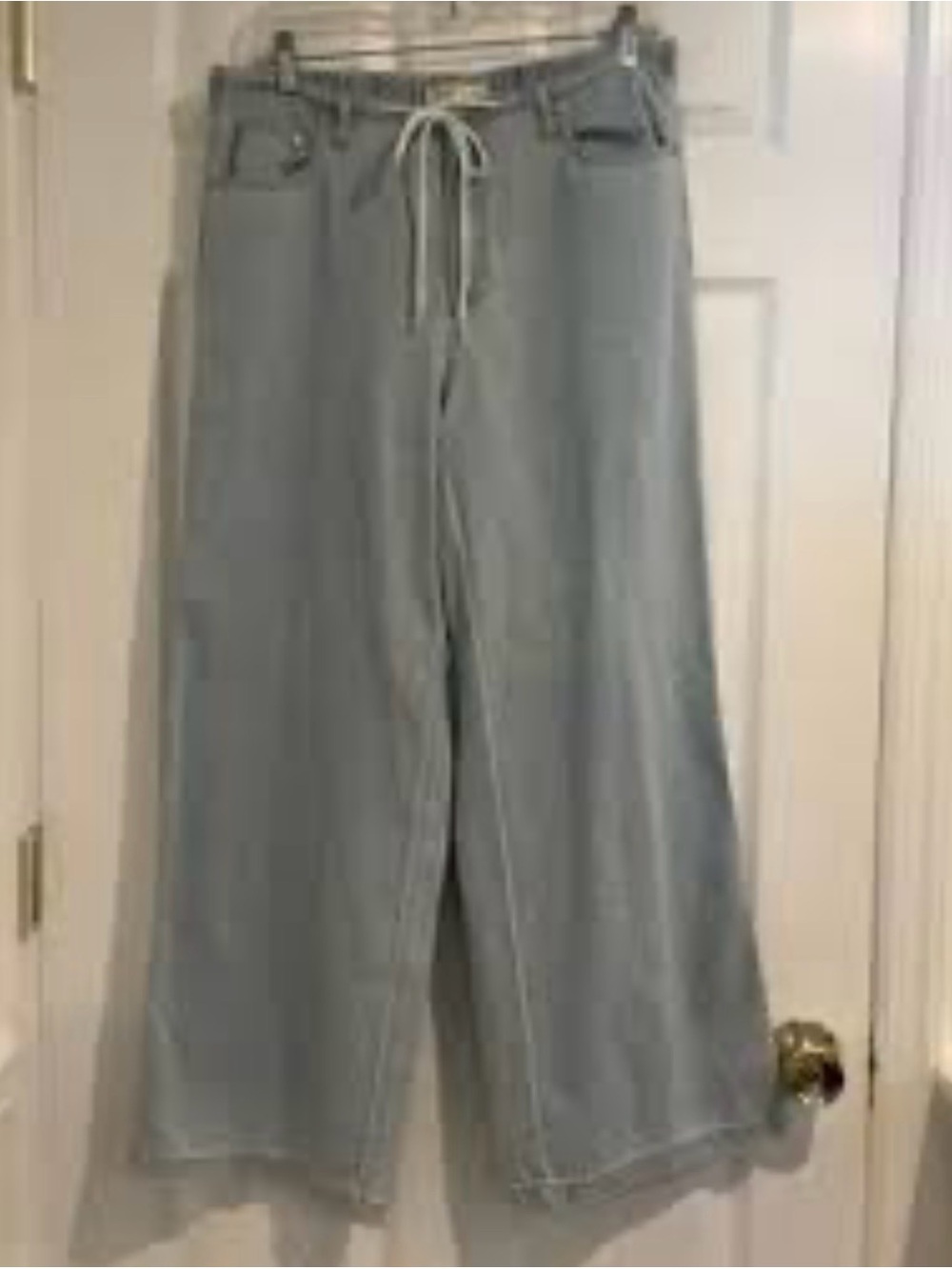 Oat New York Light Blue Wide-Leg Jeans with Drawstring 0 25